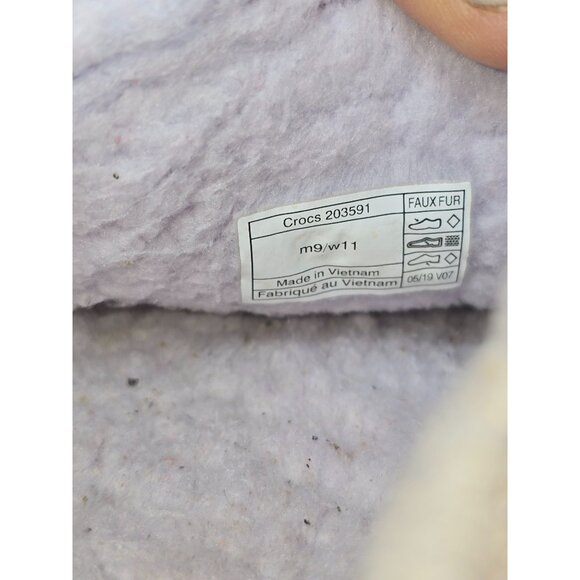 Crocs Lavender Faux Fur Lined Clogs M9/W11 Slip-On Shoes For Men & Women - Picture 6 of 7